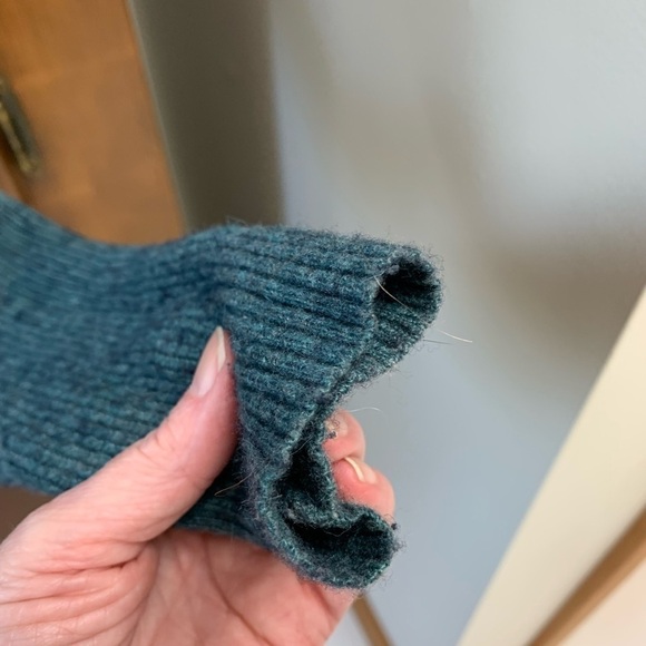 MADEWELL cowl neck knit sweater MED no material tag high low hem side slit 19pit - Picture 8 of 8